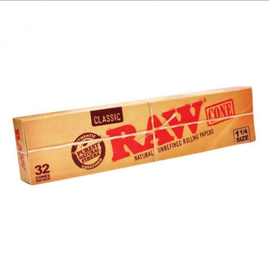 Raw Classic Cone 1-1/4 Size Unrefined Rolling Papers 32