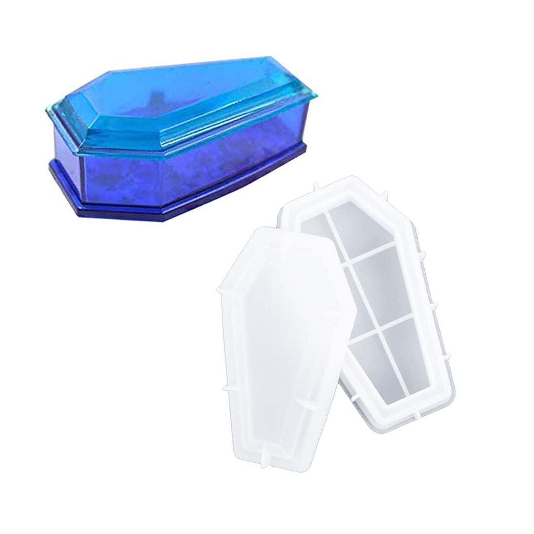Halloween Coffin Resin Mold Resin Craft DIY Handmade Jewelry Making Tools Coffin Box Coffin Storage Box Silicone Resin Art Mold Container