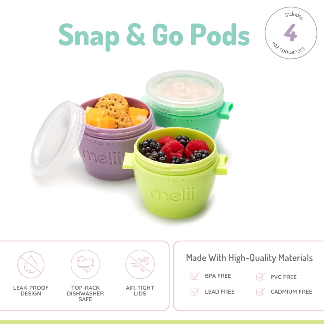 melii Snap &amp; Go Baby Food Storage Containers wi