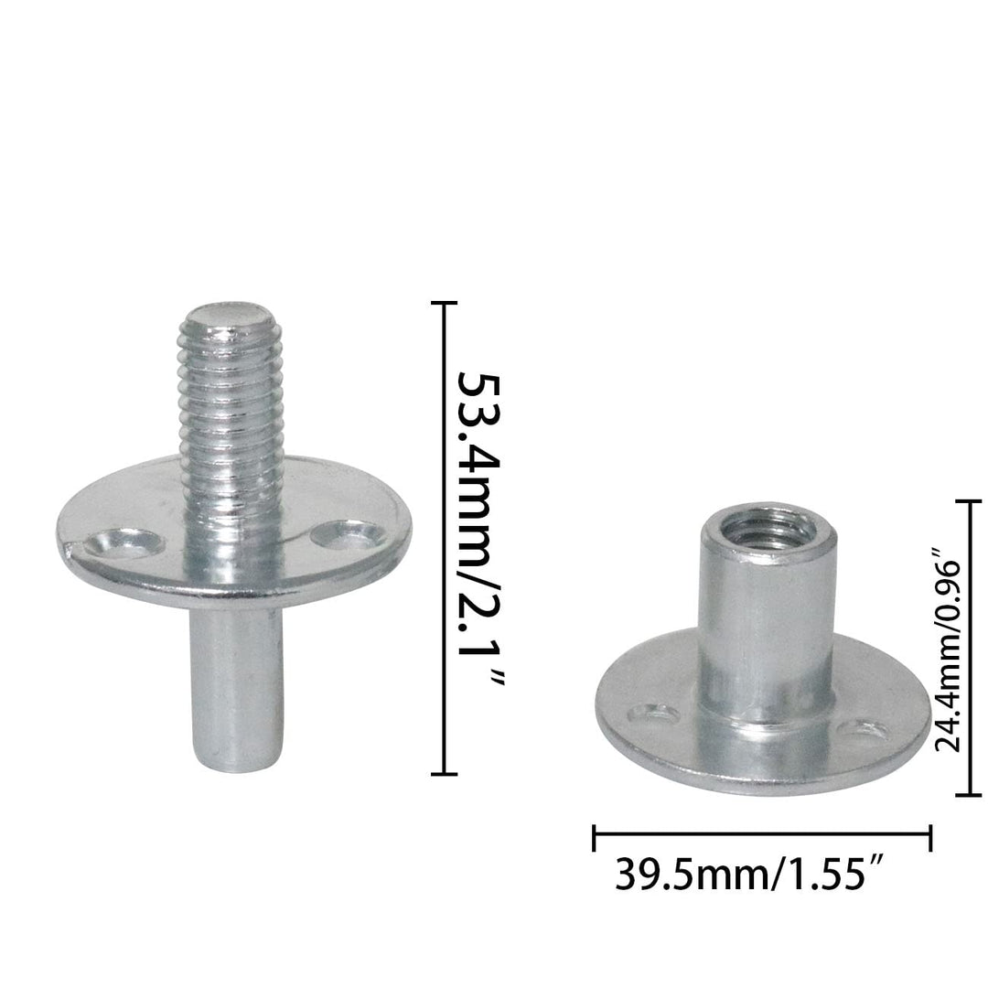 2PCS M12 Three Hole Tee Nut Flange Insert T-Nut Mounting Screw-in T-Nuts Furniture Hardware Flange Insert Female Thread T-Nut for Furniture Installation