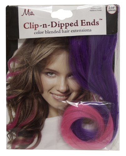 Purple with Hot Pink Ends : Clip-N-Dipped Ends, Purple with Hot Pink Ends