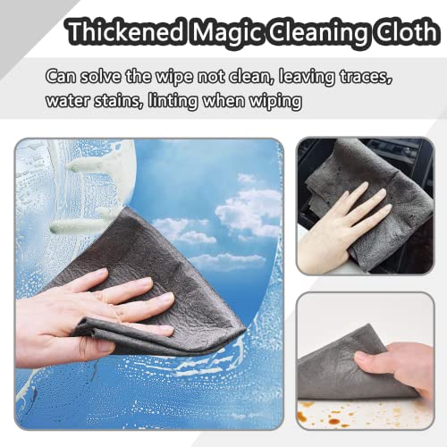 Thickened Magic Cleaning Cloth,8 Pcs Lint Free Cloth,Reusable Microfiber Cleaning Rag for Windows,Mirror,Glass,Car,Gray