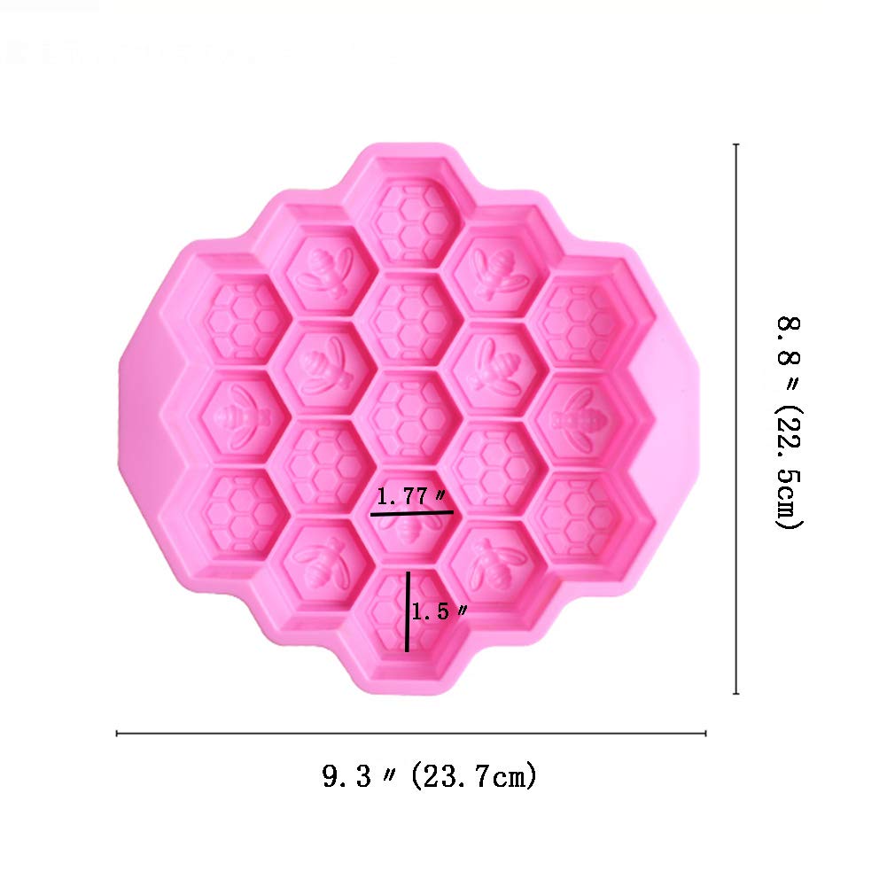 Bee Honeycomb Silicone Soap Mold Baking Cake Mold 19-Hole Dessert Cake Pan Mold
