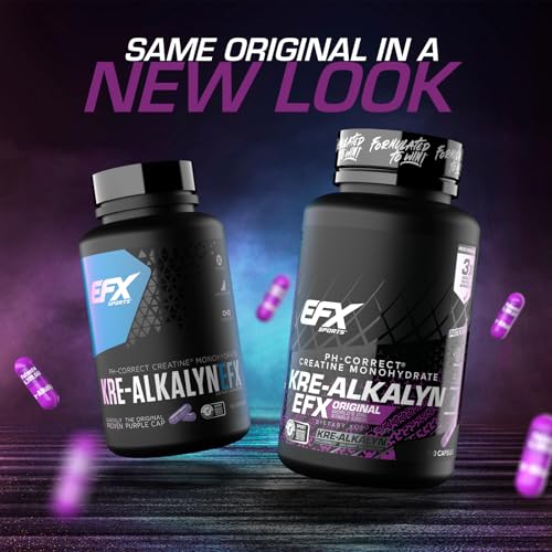 Kre-Alkalyn EFX | pH Correct Creatine Monohydrate Pill Supplement | Strength, Muscle Growth &amp; Performance | 60 Servings, 120 Capsules