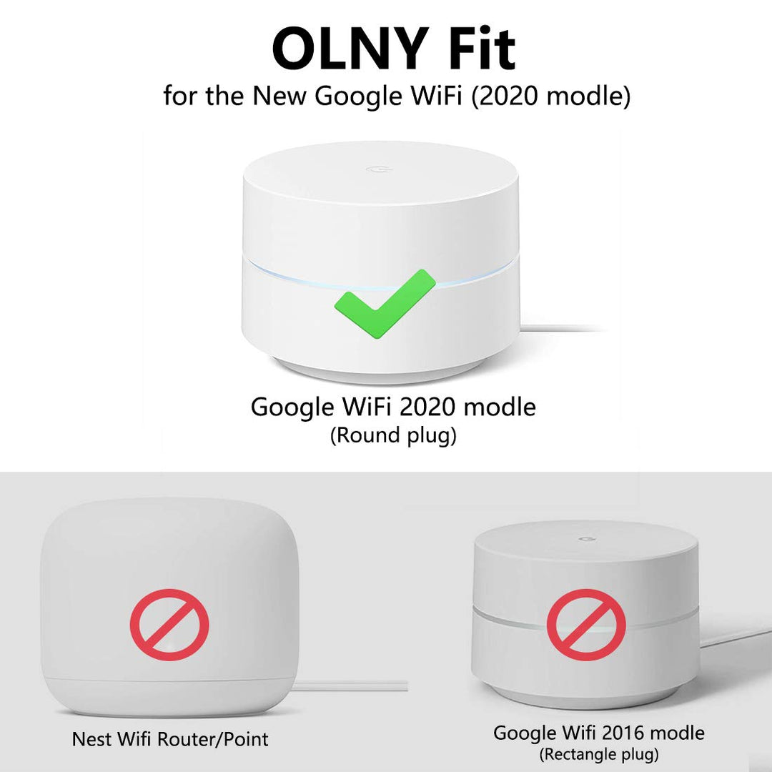 Outlet Wall Mount for Google WiFi AC1200, No Messy Wires Space Saving Easily Be Moved Outlet Mount for Google Mesh WiFi Router, Best Design for Winding Power Cord (3 Pack)