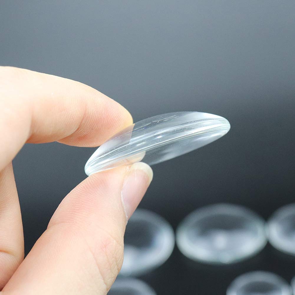 100 Pieces Clear Glass Cabochons Round Transparent Cabochons Tiles for DIY Craft Jewelry Making, Non-calibrated Dome Cabochon for Photo Pendants Necklaces
