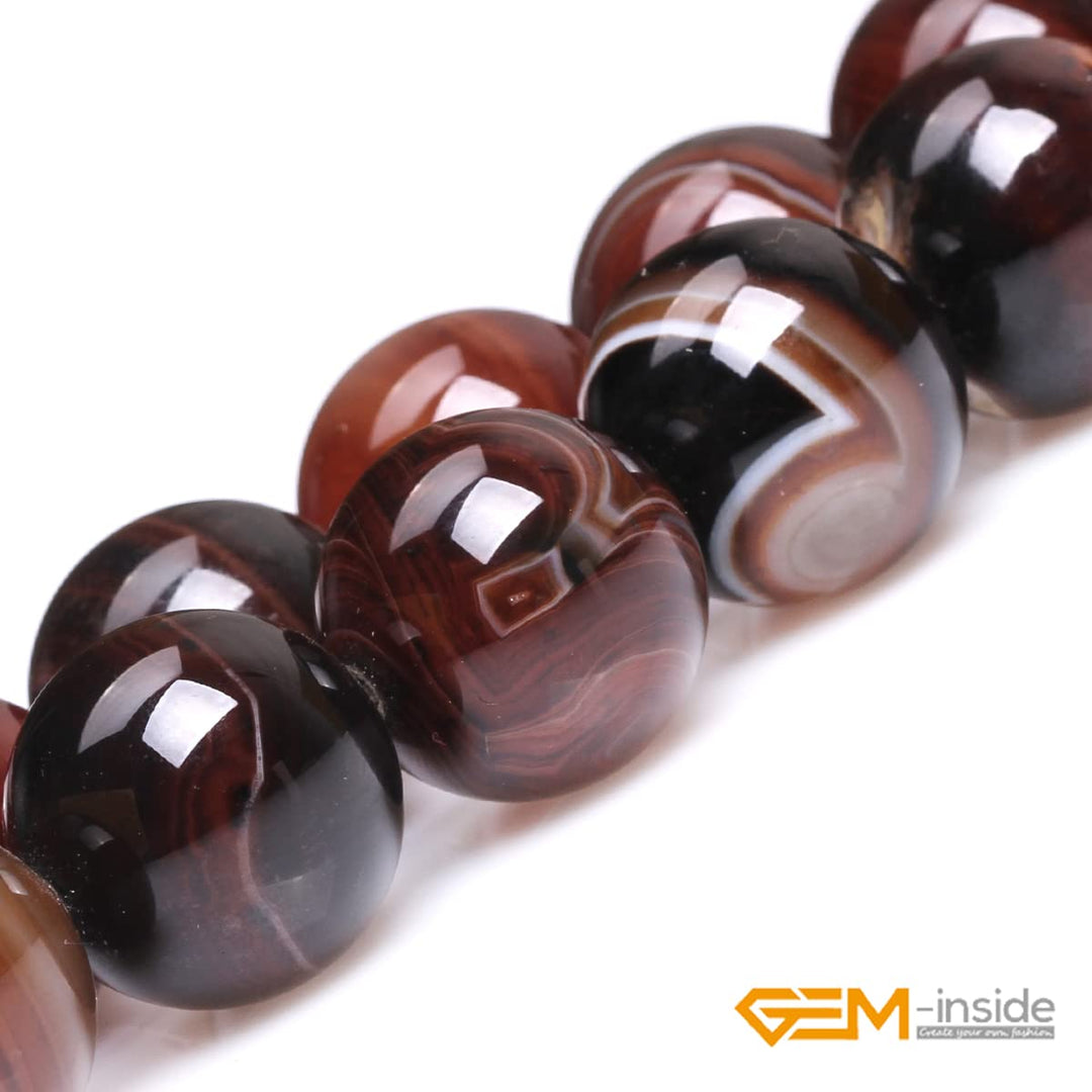 GEM-Inside 20mm Round Dream Agate Gemstone Loose Beads 