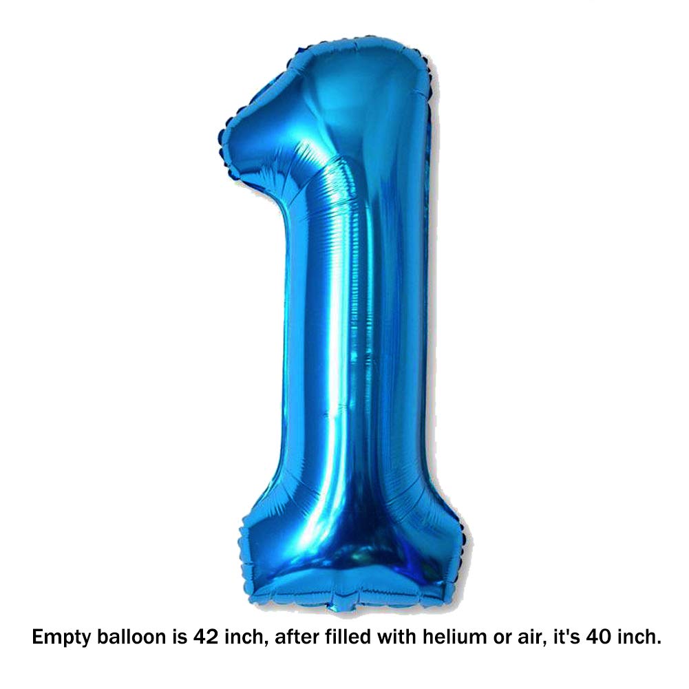 40 Inch Jumbo Blue Number 1 Balloon Giant Balloons Prom Balloons Helium Foil Mylar Huge Number Balloons for Birthday Party Decorations/Wedding/Anniversary