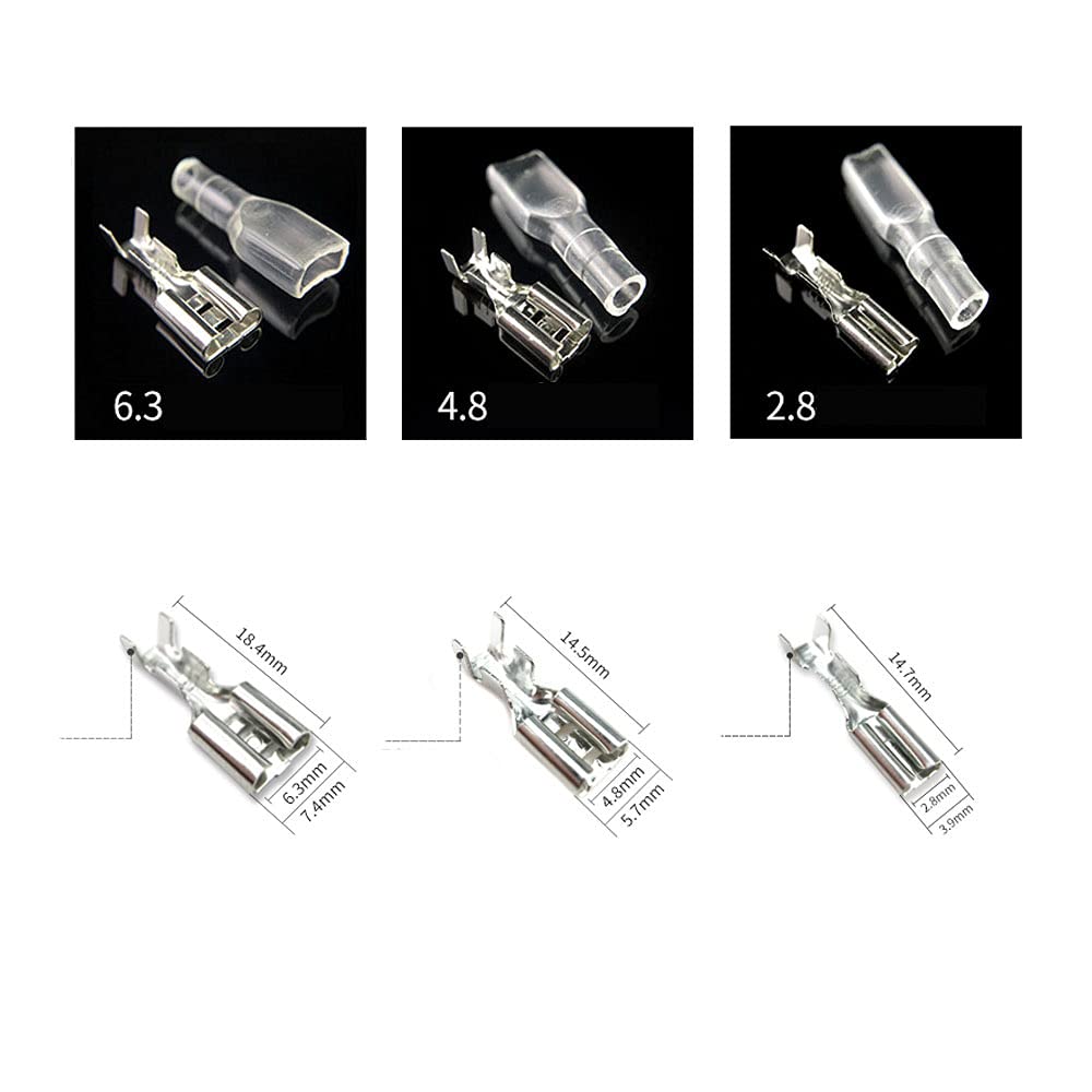 30pcs 2.8mm Spade Crimp Terminal,20cm 16AWG Female Electrical Insulated Terminals,Spade Quick Connectors with Insulating Sleeve (30packs)