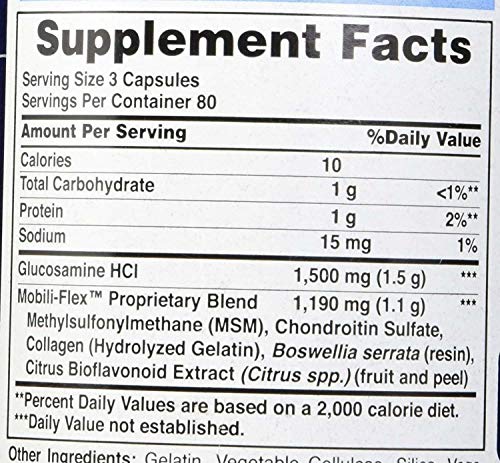 Puritan&#39;s Pride Glucosamine, Chondroitin &amp; MSM Capsules-3 Per Day Formula