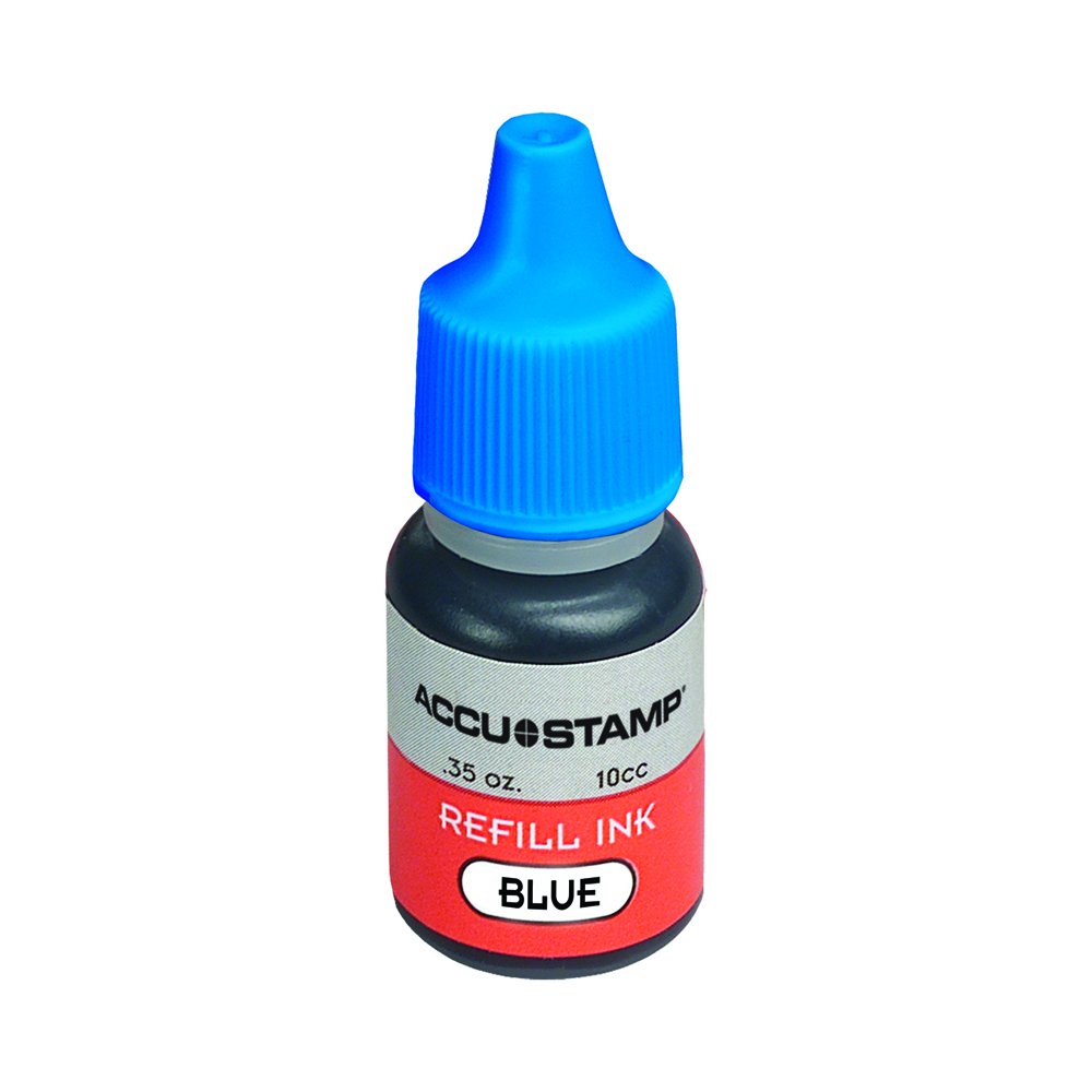 5COU ACCUSTAMP Ink Refill for Pre-Ink Stamps, Blue.35oz (090682)