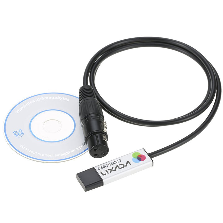 Lixada USB to DMX Interface Adapter Controller DMX512 f