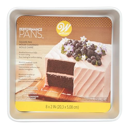 Performance Aluminum Square Cake and Brownie Pan, 8-Inch, Silver