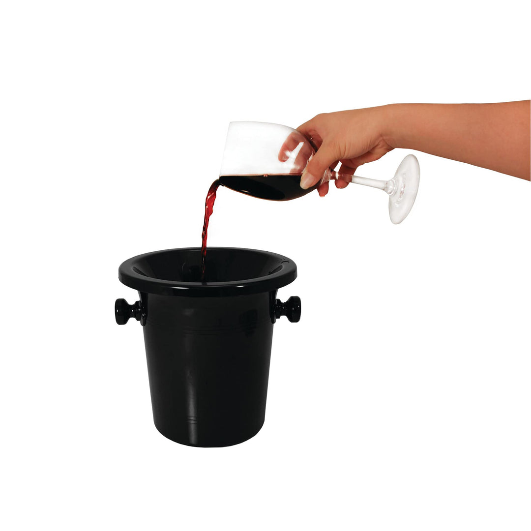 True Spittoon Wine Tasting Dump Bucket with Removable Lid, Made of Plastic Lighter than Stainless Steel for Cocktails Whiskey Tobacco, Holds 64 oz