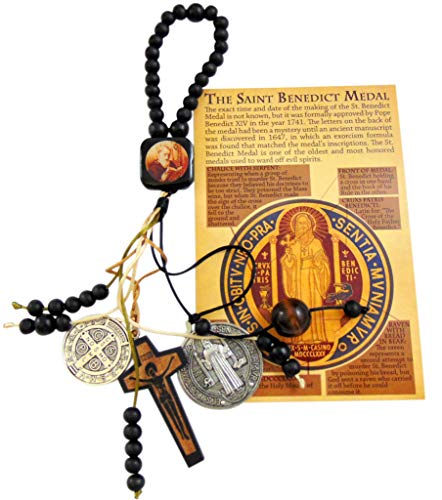 St Benedict Home Protection Door Hanger Wooden Assortment with Saint Card Set