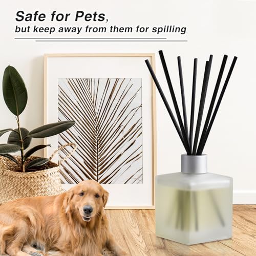 Reed Diffuser Set, French Pear &amp; White Musk Scented Oil Diffuser with 10 Reed Sticks, 6.1 oz /180ml, Home Fragrance for Bedroom Bathroom Living Room, Home &amp; Office Decor