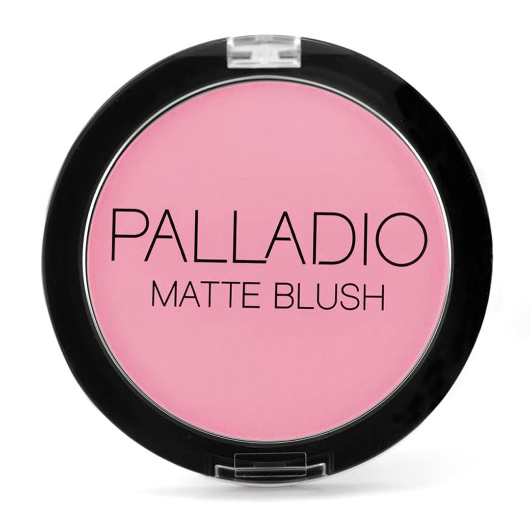 Matte Blush, Brushes onto Cheeks Smoothly, Soft Matte Look and Even Finish, Flawless Velvety Coverage, Effortless Blending Makeup, Flatters the Face, Convenient Compact, Berry Pink