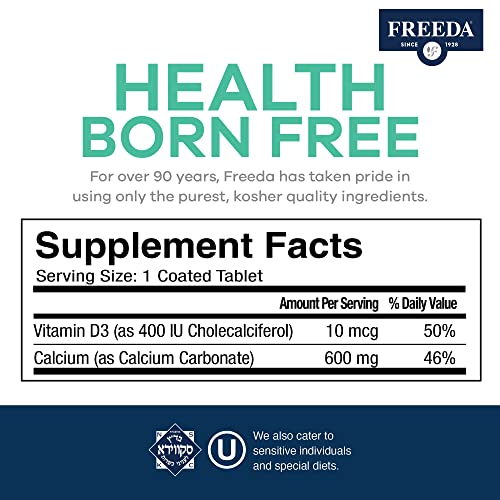FREEDA Calcium 600 mg with Vitamin D3 400 IU – Essentia