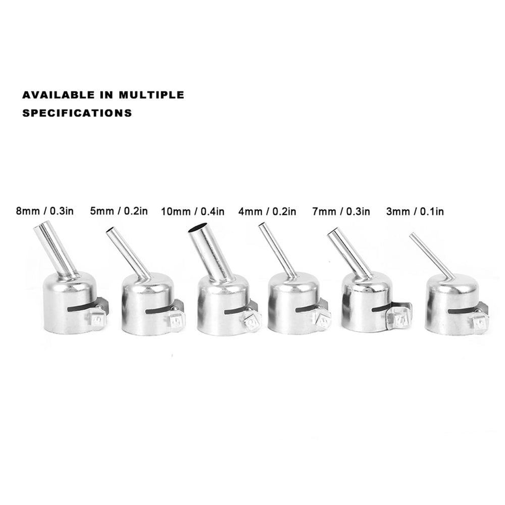 Heat Gun Resisting Nozzles, 6Pcs Oblique Nozzle, 861DW Hot Air Gun Soldering Station Accessories, for The Traditional 850850A 852852D 852D + 950 and Air Pump Type Hot Air Desoldering Station