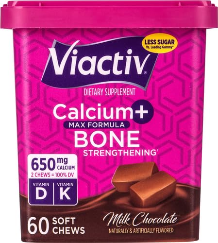 Viactiv Calcium +Vitamin D3 Supplement Soft Chews, Milk