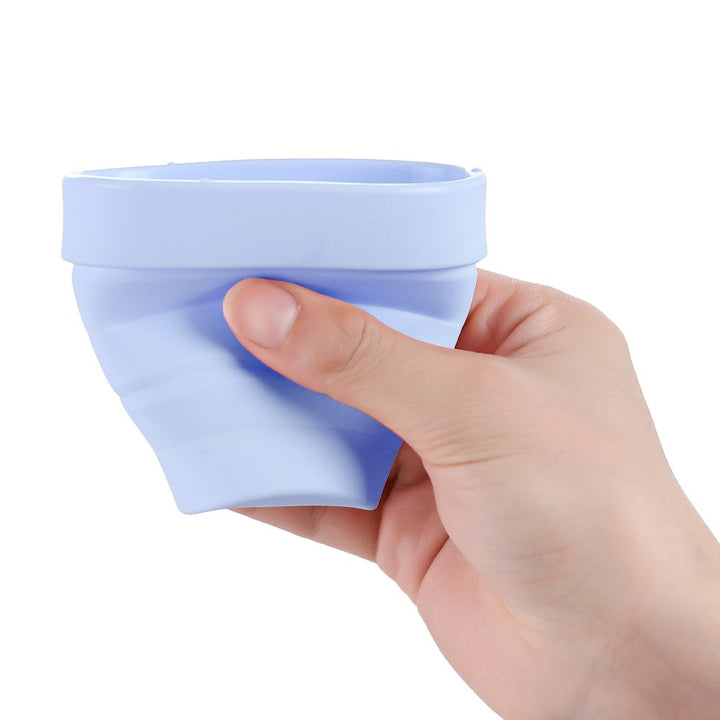 Collapsible Silicone Cup for Sterilizing Menstrual Cups and Storing Your Diva Cup - Foldable for Travel(Blue)