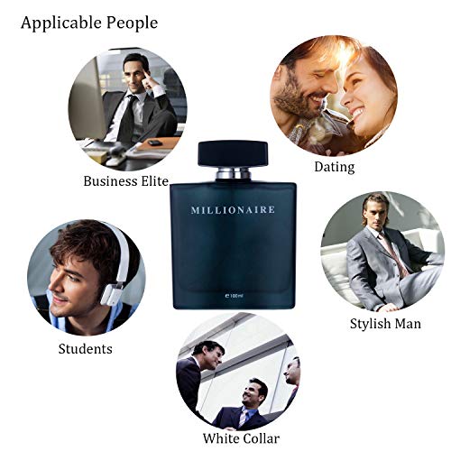 Perfume&amp;Beauty Perfume Eau de Parfume for Men, 3.4 oz Spray Parfume for Men 100 ML- Black Millionaire