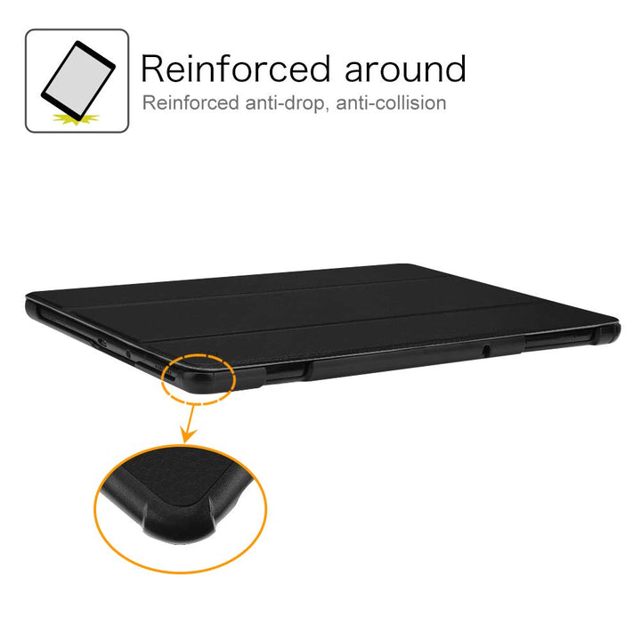 Slim Case for Samsung Galaxy Tab S4 10.5 2018 with S Pen Holder, Ultra Thin Tri-Fold Stand Cover with Auto Sleep/Wake for Samsung Tab S4 10.5 Inch Tablet SM-T830/T835/T837, Black