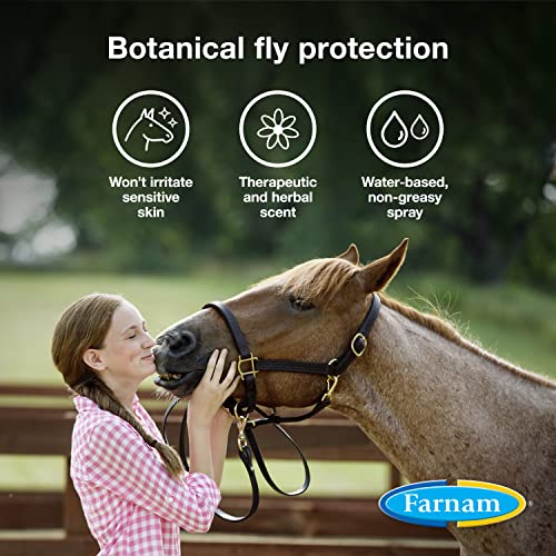 Farnam Equisect Botanical Fly Repellent for Horses, Dogs and Cats, 32 Ounces, Quart Spray
