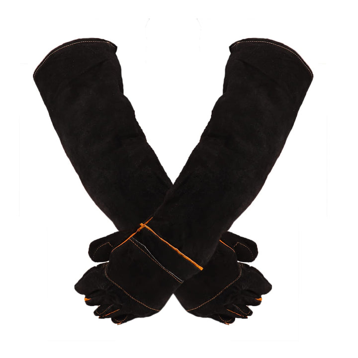 Animal Protection Gloves Anti-Bite &amp; Scratch Handling Gloves for Dog Cat Bird Reptile Snake (Black-1)