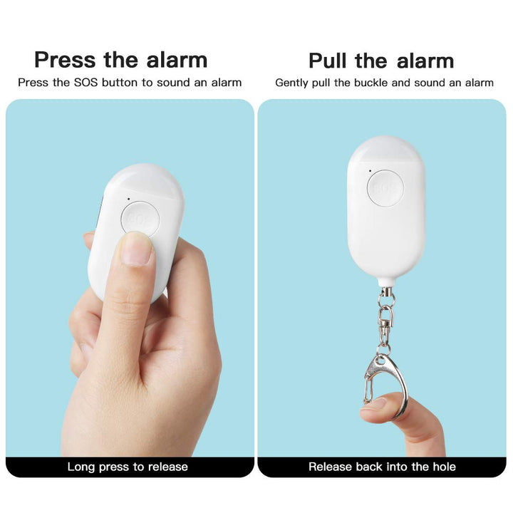 Personal Alarm Safe Sound - 130dB USB Rechargeable Emergency Self Defense Keychain Siren Security Alarms Safety Devices for Women Kids Elderly with SOS Alert Panic Button LED Flashlight