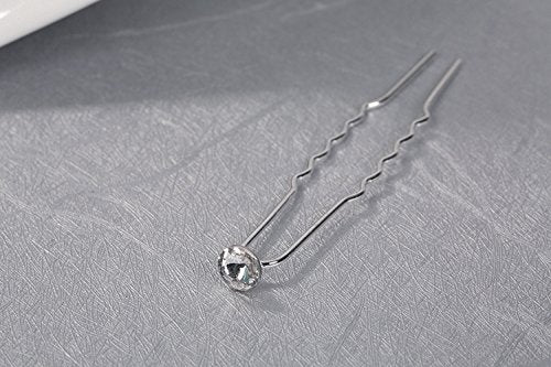 GBSTORE 12 Pcs Transparent Crystal Rhinestones Hair Pin