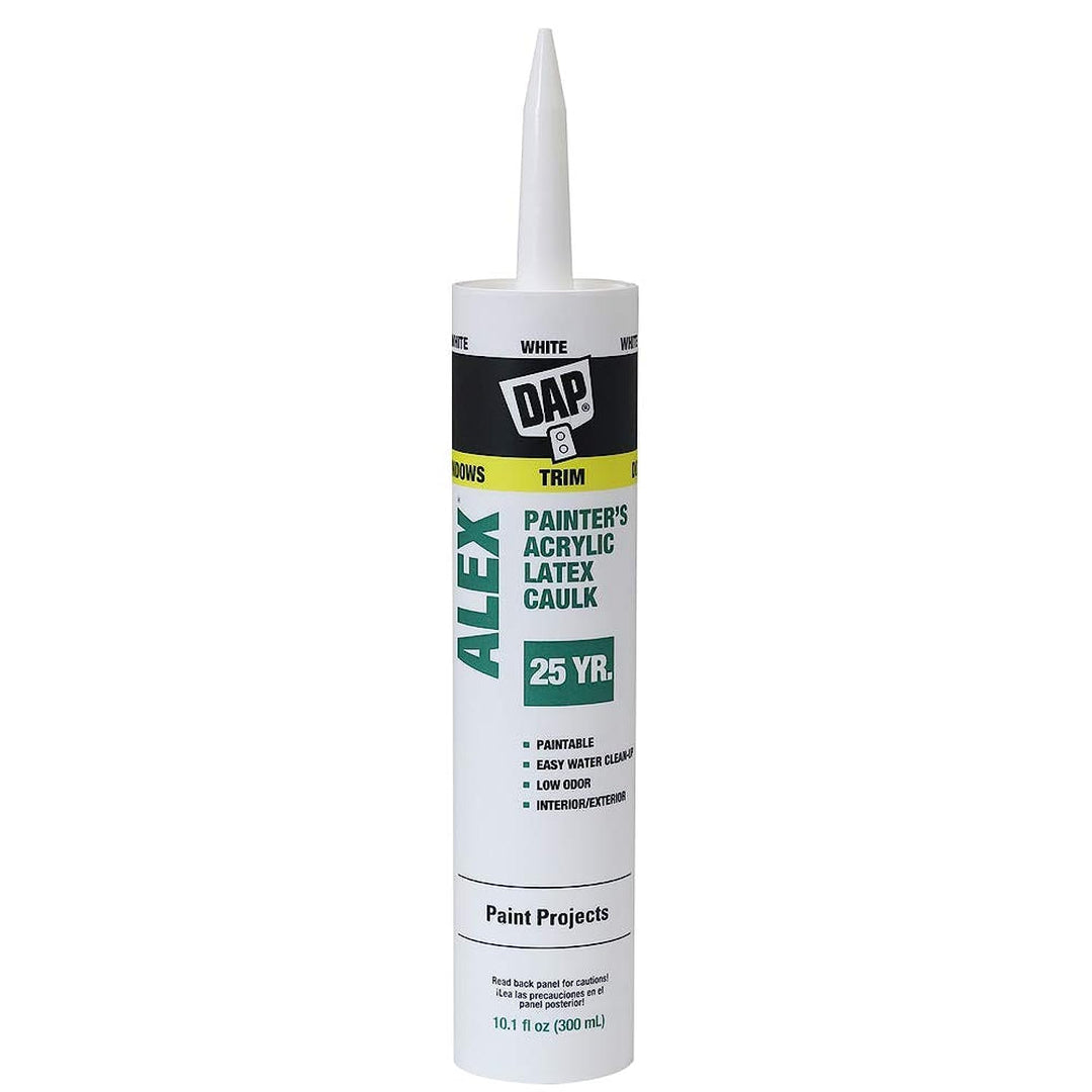 DAP Alex Painter&#39;s Acrylic Latex Caulk, White, 10.1 Oz (7079818670)