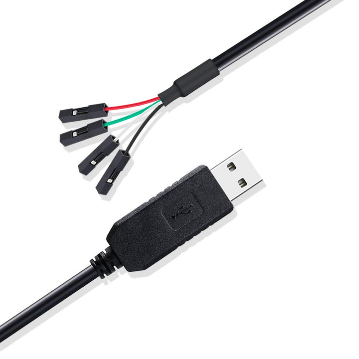 USB to TTL Serial 3.3V Adapter Cable TX RX Signal 4 Pin 0.1 inch Pitch Female Socket PL2303 Prolific Chip Windows 10 8 7 XP Vista (6ft, Black)