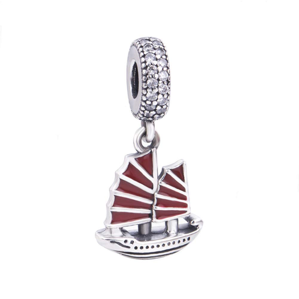 Sailing Boat Charm 925 Sterling Silver Ship CharmSport Charm Travel Charm for Pandora Charm Bracelet