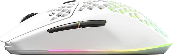Aerox 3 Wireless - Holey RGB Gaming Mouse - Ultra-lightweight Water Resistant Design - 18K DPI TrueMove Air Optical Sensor -Snow