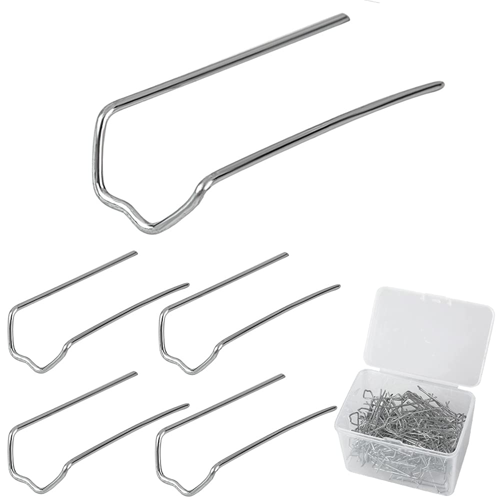 120PCS Floral U-Pins, 1.7 Inch U-shape Greening Pins Floral Fern Pins with Storage Box for Styrofoam, Straw Wreaths, Holiday Arrangements, Craft Projects (120PCS)