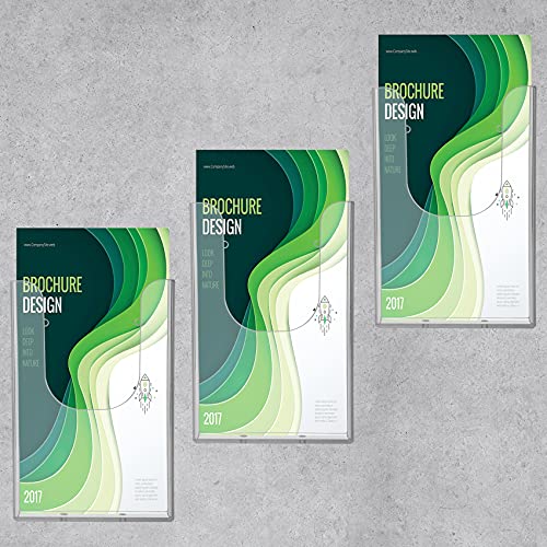 Brochure Holder Wall Mount 6 Pack,4 x 6 Inches Acrylic Flyer Holder Magazine Booklet Display Stand Trifold Holder