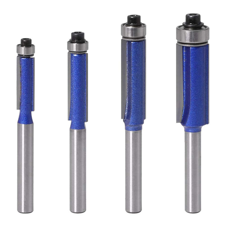 4PCS Flush Trim Router Bit Set 1/4 Inch Shank Top Bearing Flush Trim Router Bit