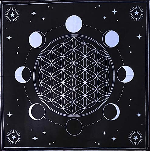 Indian Craft Castle Altar Tarot Cloth, Moon Phases Astr