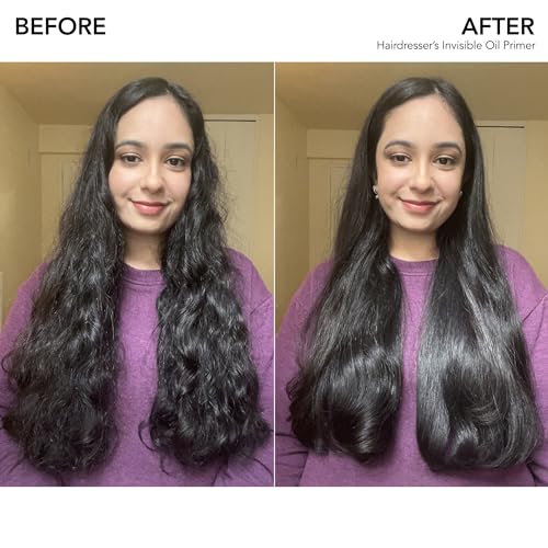 Hairdresser's Invisible Oil Heat/UV Protection Leave-In Conditioner Hair Primer | Hydrating, Anti Frizz, Color Safe | Straight, Coily | With Argan Oil + Coconut Oil, 8.5 fl. oz.