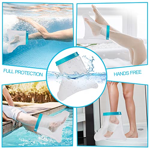 100% Waterproof Foot Cast Cover Wound Protector for Shower Bath, Watertight Cast Bag Covers for Broken Surgery Foot, Wound and Burns - Reusable [2024 New Upgrade]