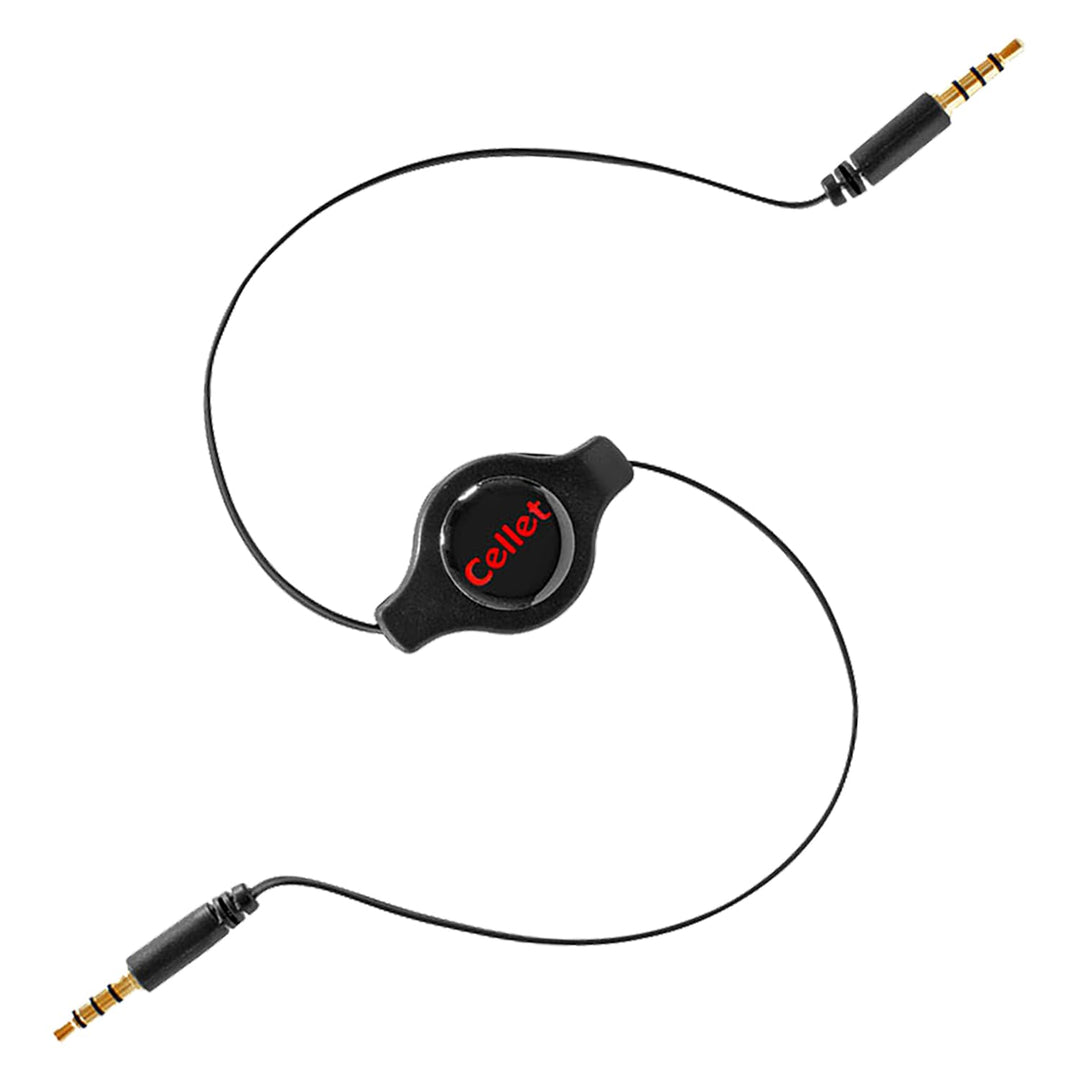 Cellet Retractable Audio Cable, 3.5 mm Male to Male Ste