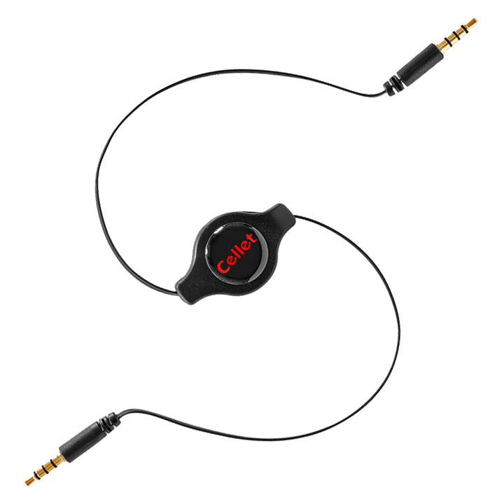 Cellet Retractable Audio Cable, 3.5 mm Male to Male Ste