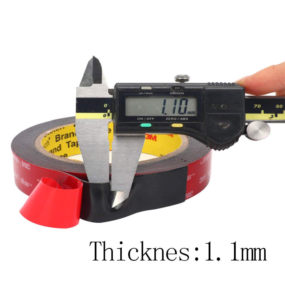 Double Sided Heavy Duty Mounting Tape, Made of 3M Foam Tape, Waterproof and High Temperature Resistant Tape for Indoor Outdoor, Car, Home, Kictch and Office(Black, 1/4in*15.6ft)