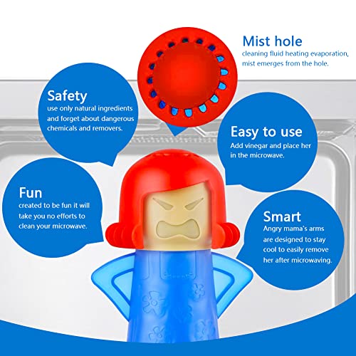 Abnaok Microwave Cleaner, 2 PCS Angry Mama Microwave Cl