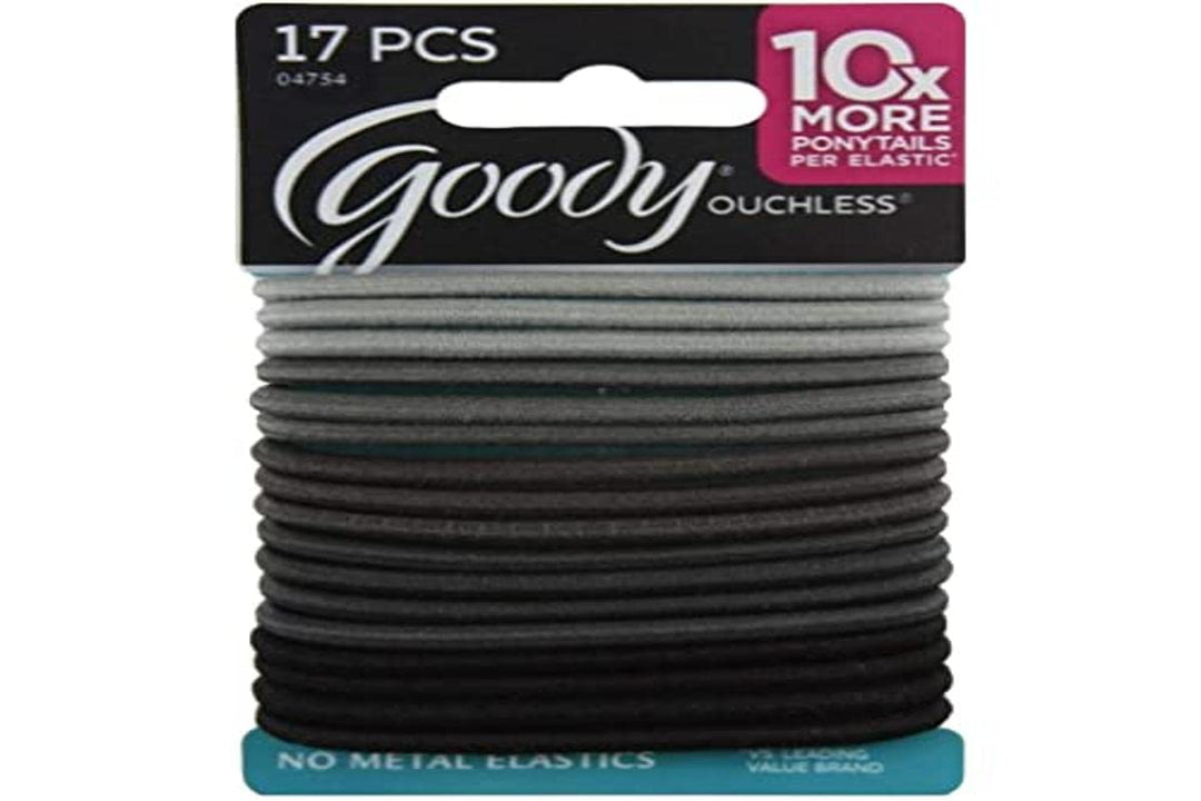 Goody WoMens Ouchless 4 mm Elastics, Gray, 17 Count
