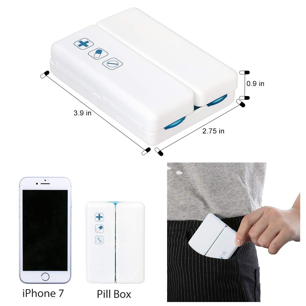 Opret Magnetic Foldable Pill Box Case (2 Pack), 7 Compa