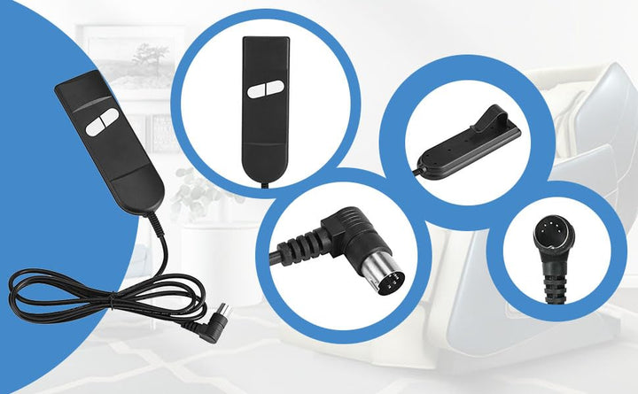 Remote Hand Controller with 2 Button 5-Pin Connection for Okin Med-Lift, Berkline, Pride, Golden and More Lift Chair Power Recliners