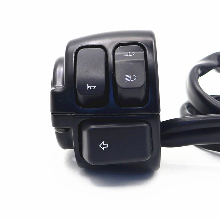 1'' Handlebar Control Switch Kit with Wiring Harness for Harley Dyna Softail XL883 Black ESUBOSHI