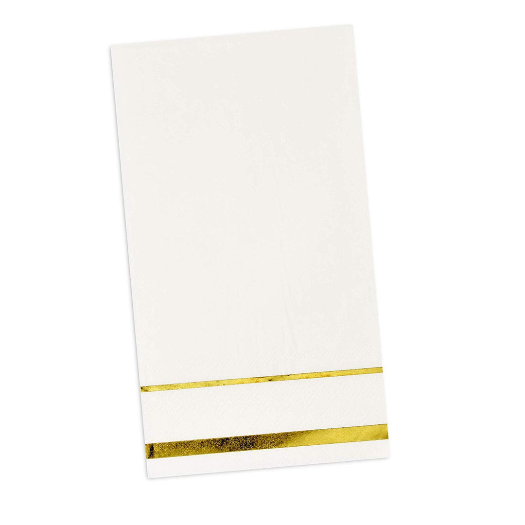 Gift Boutique 100 Gold Trim Lined Guest Napkins Elegant